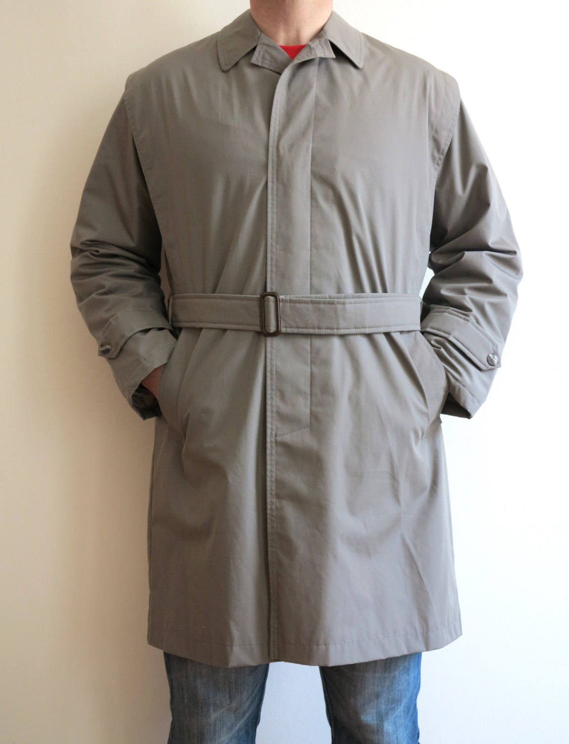 Gray Trench Coat Classic Coat Men's Coat Gentlemen's | Etsy