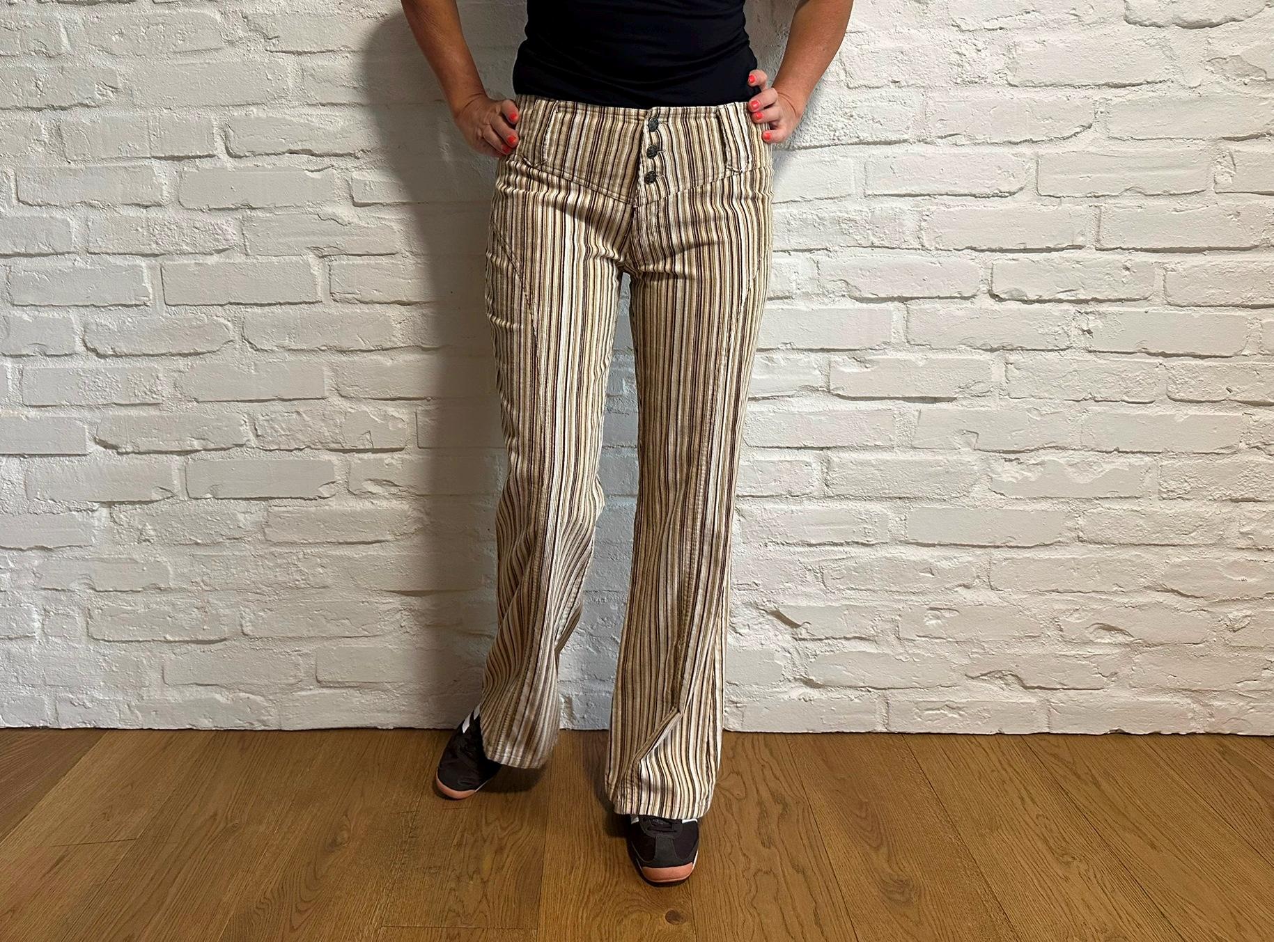 Vintage Low Rise Striped Pants - Etsy