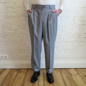 Pleated Houndstooth Trousers Mens - Etsy