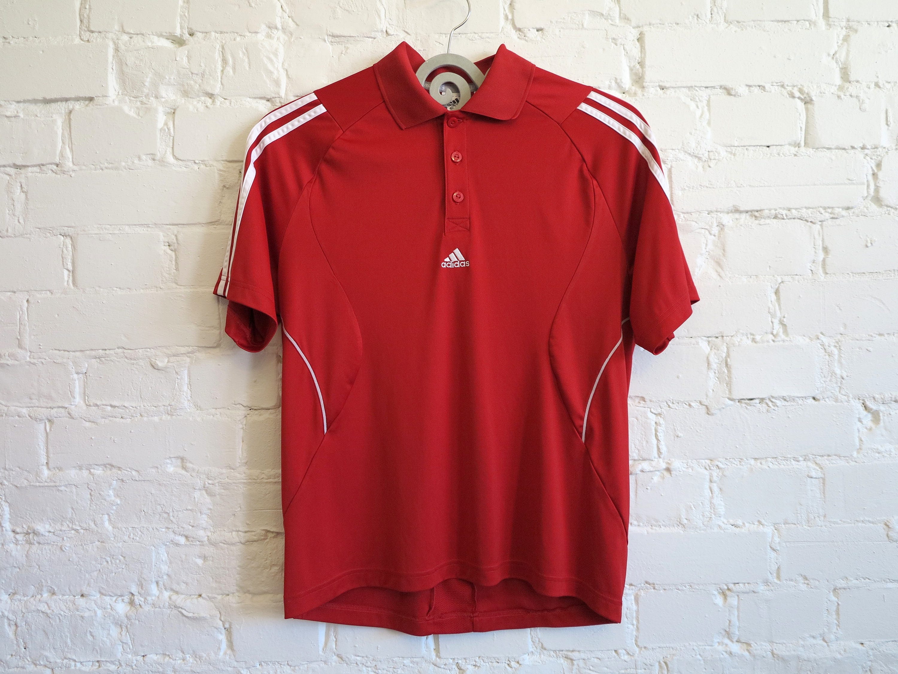 Red Adidas T Shirt Adidas Polo Shirt Mens Shirt Short Sleeves | Etsy