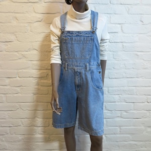 Vintage Celebrity Jeans Denim Short Overalls – 90s Blue Jean Dungarees, Relaxed Fit Summer Playsuit Size M
