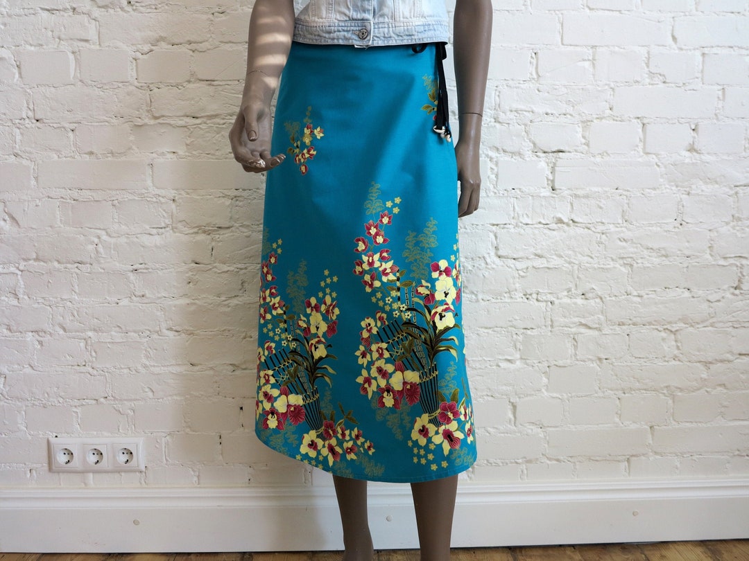 Stripe Turquoise Midi Skirt main image 0