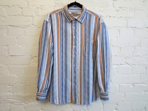 Men's orange hotsell striped dress shirt