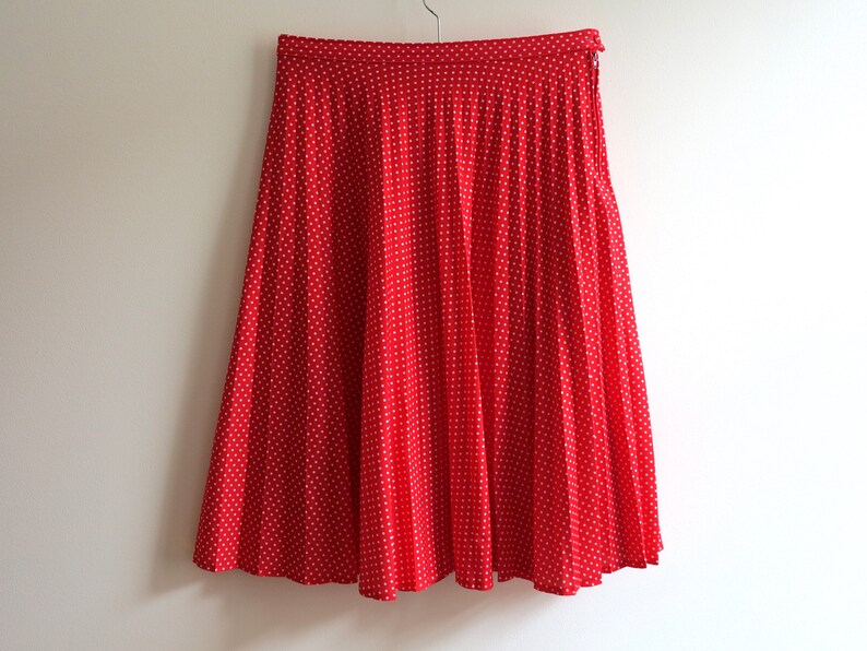 Hot Red White Skirt Polka Dot Skirt Accordion Pleated Skirt Etsy