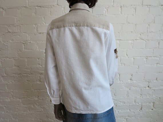 White Dirndl Blouse Vintage Womens Shirt Dirndl P… - image 4