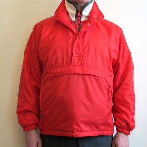 Red White Mens Windbreaker Reversible Jacket Plush Nylon Jacket Sport Outerwear Golf Parka Large Size