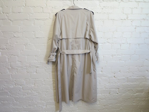 Vintage 80s Pale Gray Womens Trench Coat Light Gr… - image 7