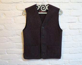 Burgundy Red Striped Wool Blend Vest - Steampunk Gentlemen's Waistcoat