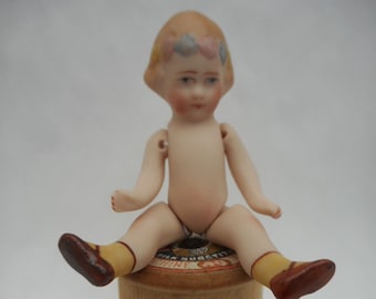 porcelain doll, all bisque reproduction german doll  miniature dolls house 12th scale"mibbs" ...sundaybestdolls