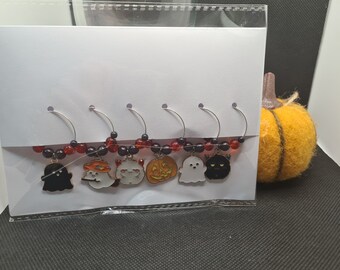 Adornos para copas de vino de Halloween: recuerdos de fiesta espeluznantes, juego de 6