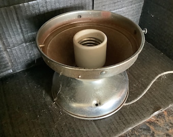 Antique 6 “ Schoolight  Large Shade Fitter Semi Flush With Original Socket 1920s