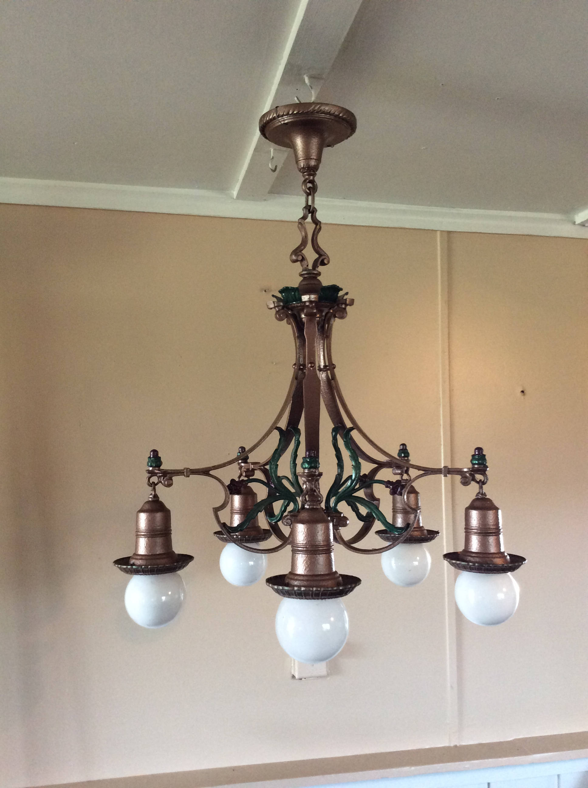 Antique art deco ceiling light deals