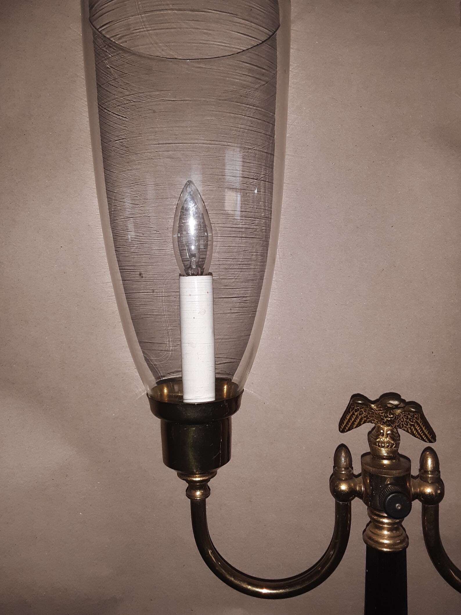Vintage Leviton Double Lamp Glass Shades Brass Eagle Student Etsy