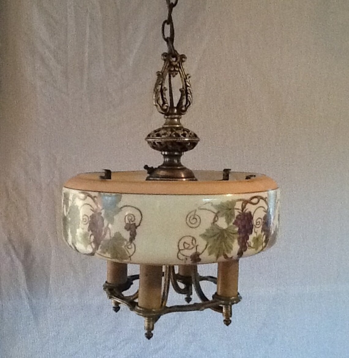 Vintage Lightolier Chandelier 1920s Grapes Art Deco Free Etsy