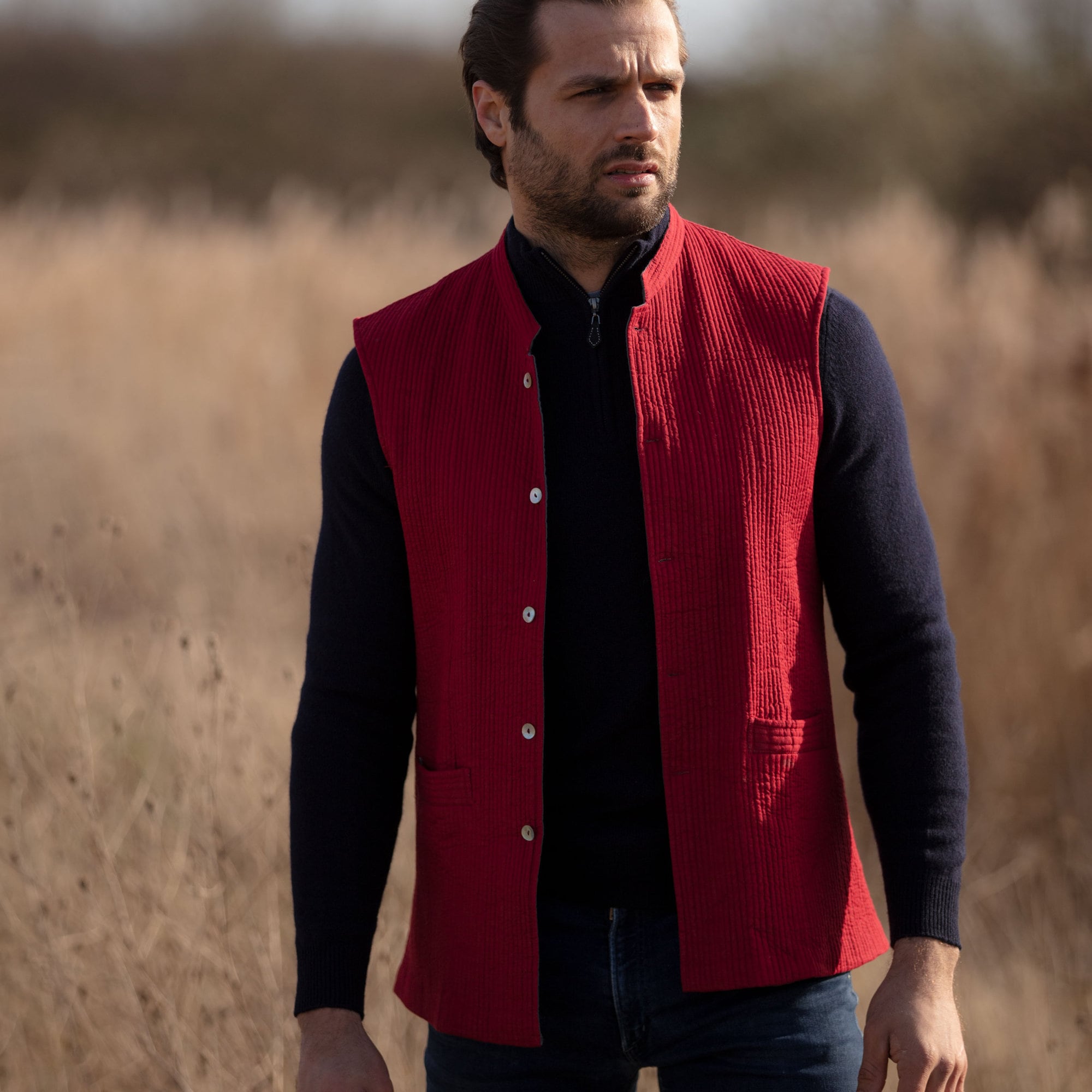Mens cotton quilted vest Clearance