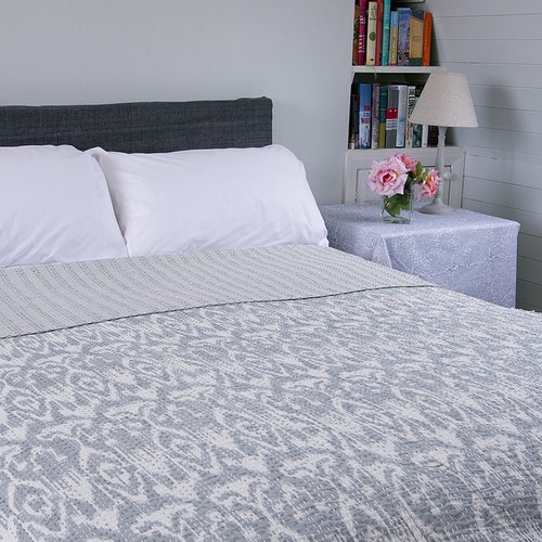 IKAT Bedspread - Pale Grey Ikat offers design