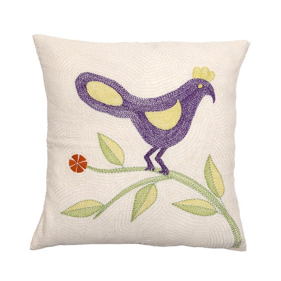 Embroidered Bengali CUSHION COVER Kantha Embroidered Purple Etsy