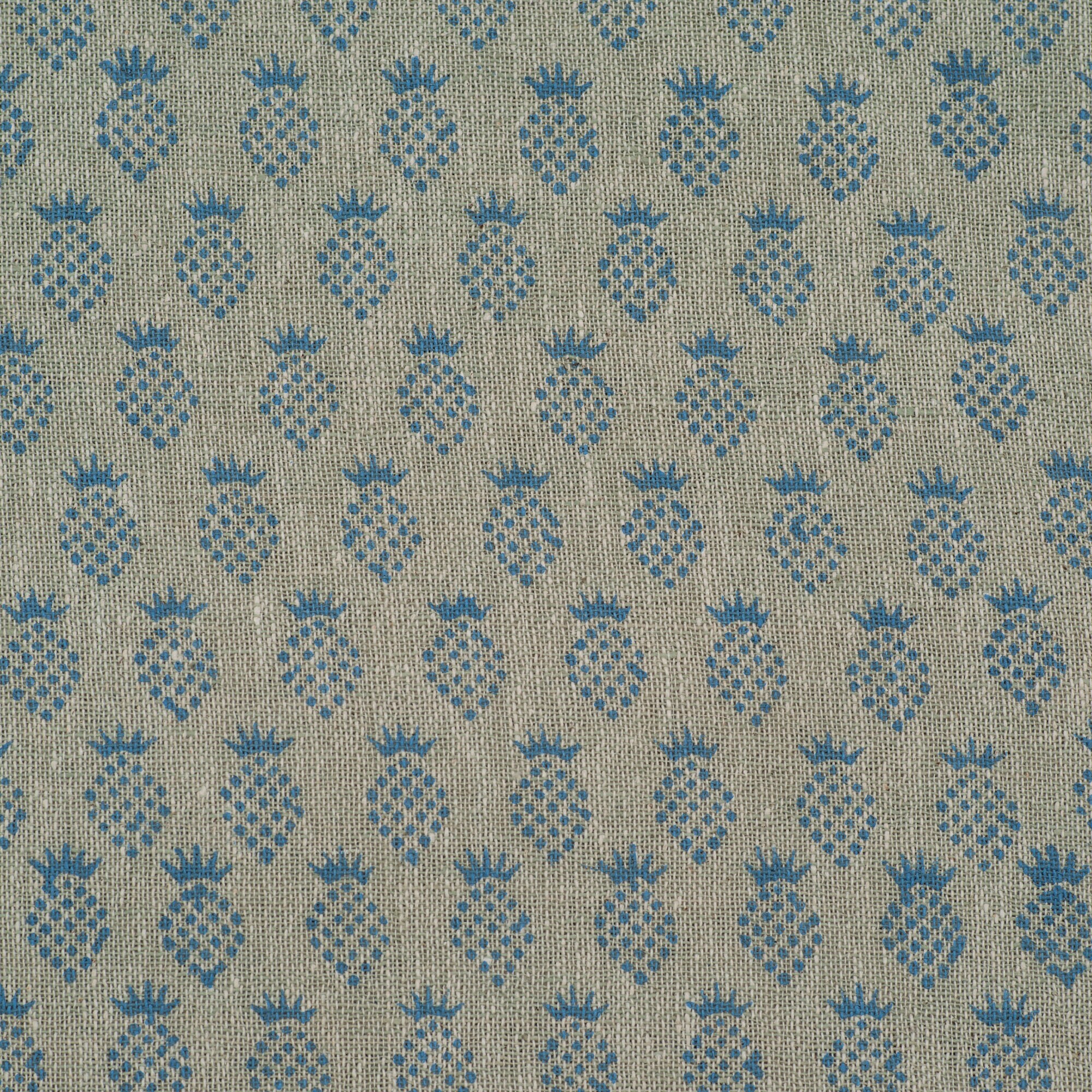 COTTON FABRIC DESIGN 59 Blue Pineapple Motif Etsy