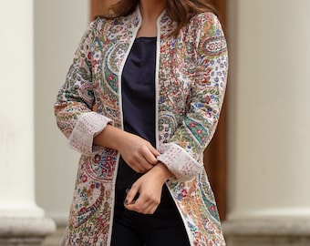 Sale PAISLEY LONG JACKET  – All sizes –  Beige