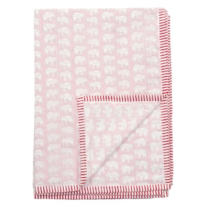 BABY DOHAR SHEET - Small Elephants on Pink