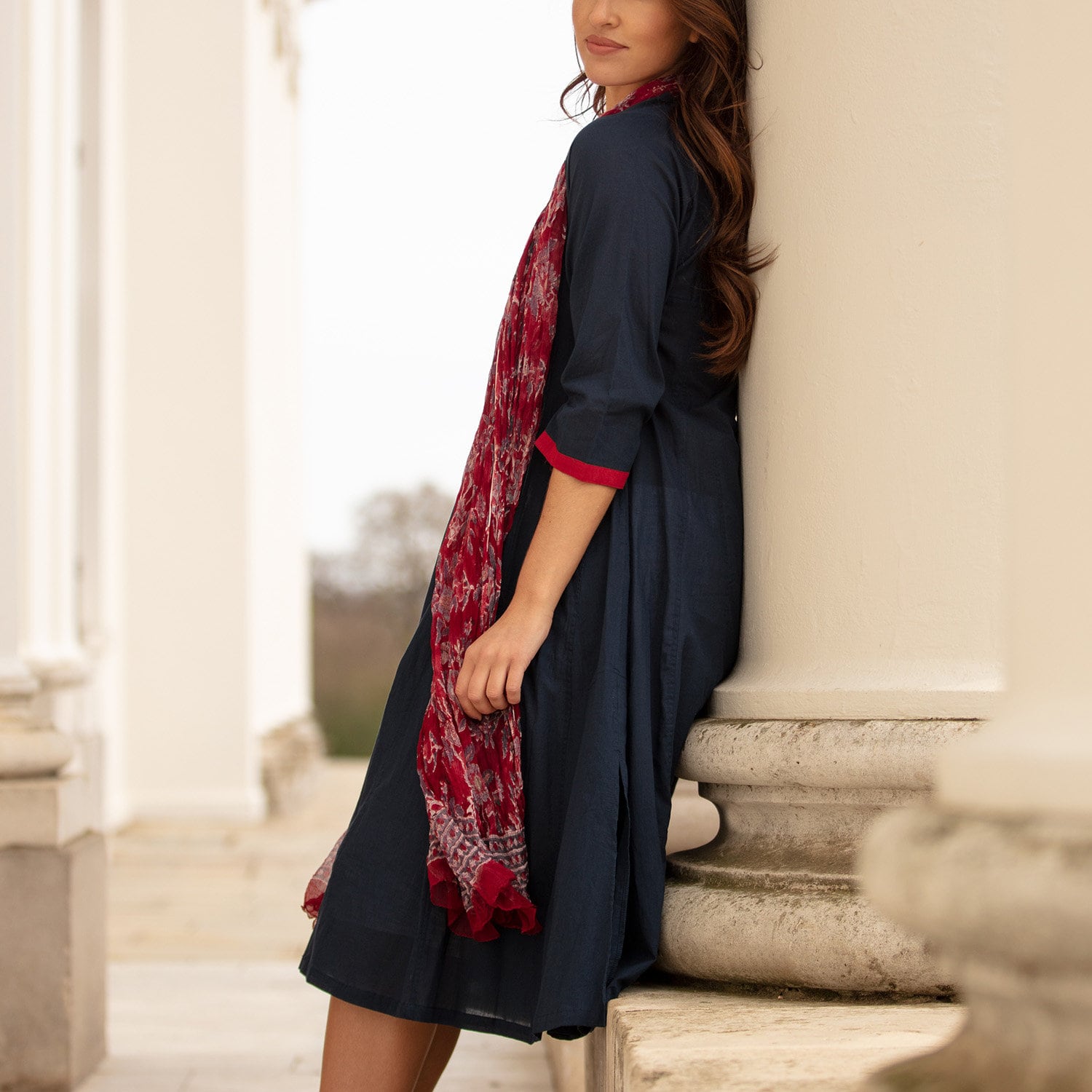 Blue dress with buttons 2025