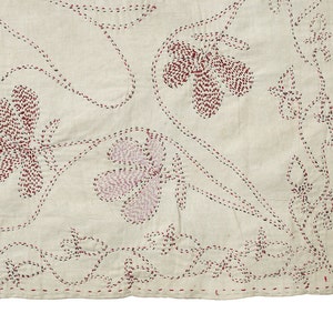 VINTAGE TEXTILE Small Vintage Kantha with silk embroidery image 4