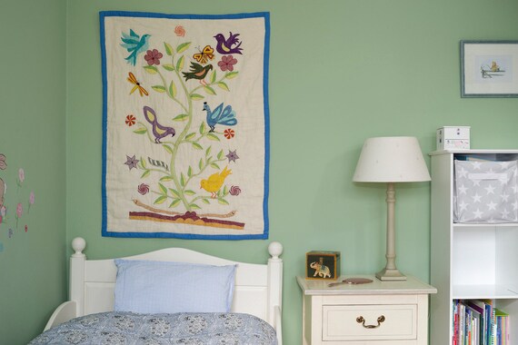 BABY COT QUILT Bengali Embroidered Tree of Life Design Etsy Canada