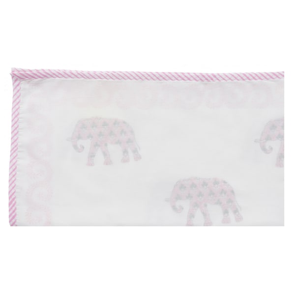 BABY DOHAR BLANKET - Hand Block Printed Pink Elephant Dohar - For Baby/Baby Gift/Baby Shower Gift/Soft Cotton Baby Blanket