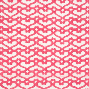 COTTON FABRIC 64 - Light Raspberry on White
