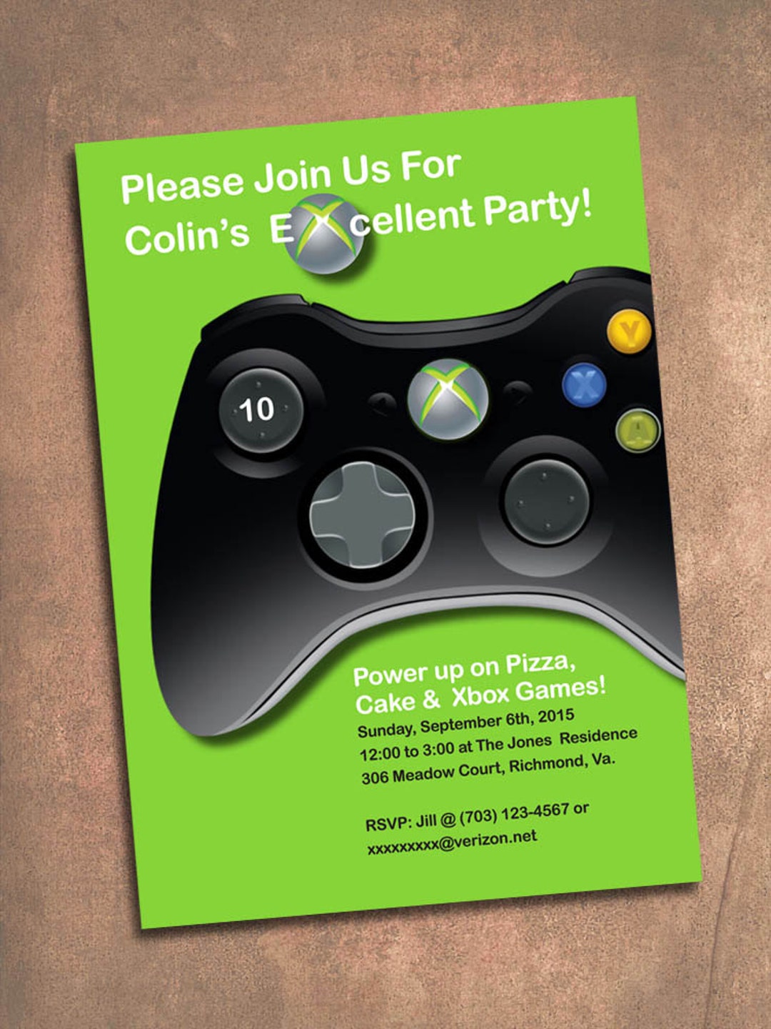 Xbox Birthday Party Invite, Digital File, 5 X 7 Inches - Etsy