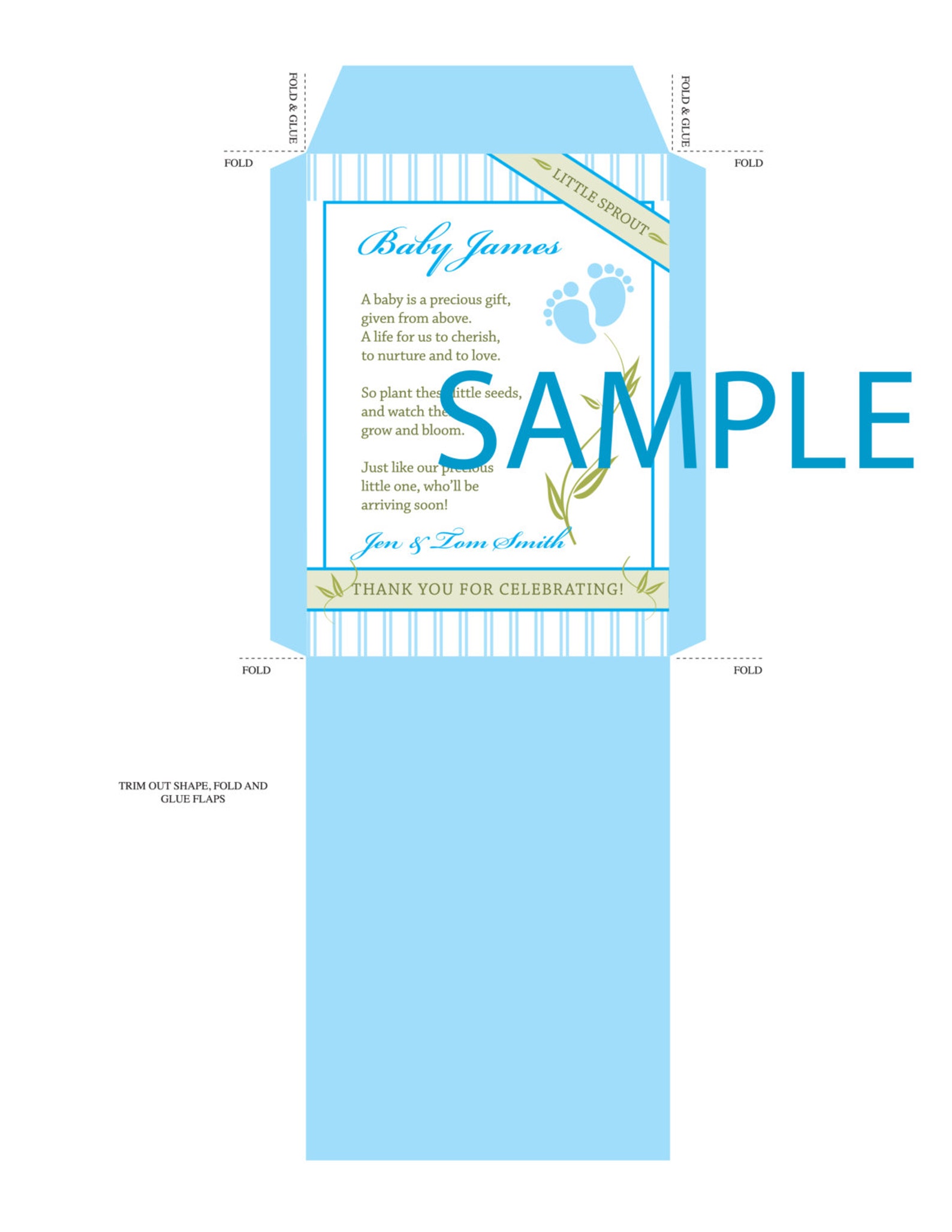 Baby Shower Favor Seed Packets available in Blue or Pink - Etsy