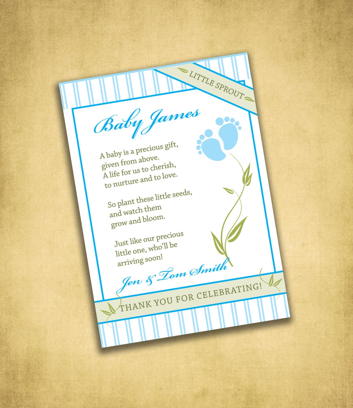 Baby Shower Favor Seed Packets available in Blue or Pink - Etsy
