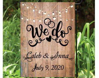 Wedding Garden Flag Etsy