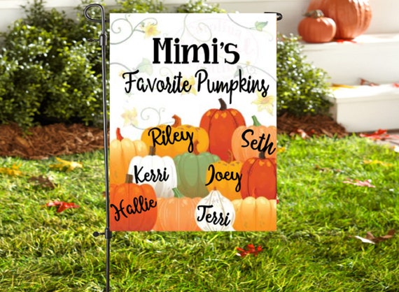 Grandma's Pumpkin Patch Flag, Fall Garden Flag, Pumpkin Garden Flag, Fall Yard Flags, Grandkids Name Flag, Fall Outdoor Decor, Grandma Flag Il_570xn