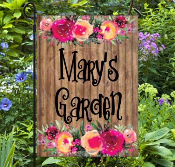 Floral Garden Flag,Spring Yard Flag, Farmhouse Decor ,Flower garden Flag, Wood Plank Floral Flag, VINYL Welcome Flag, Garden Decor Il_570xn