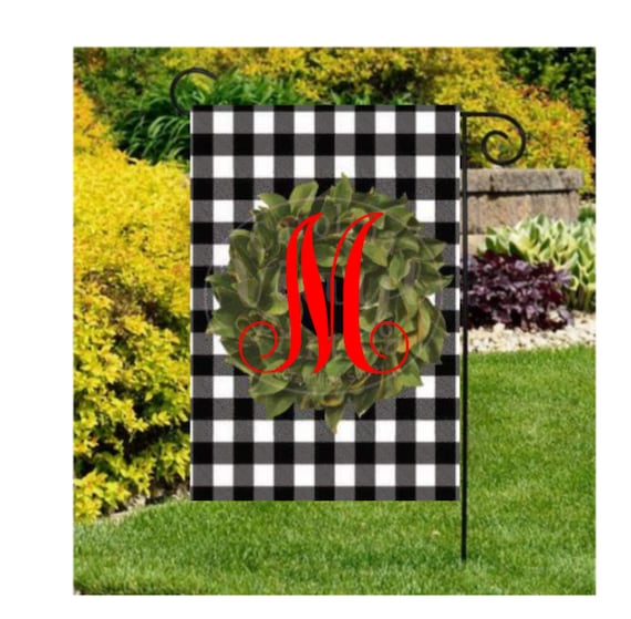 Initial Garden Flag Buffalo Palid Flag Personalized Yard Flags