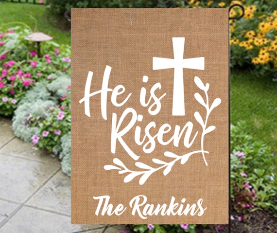 Easter Garden Flags He Is Risen Flag Christ Arose Flag Garden