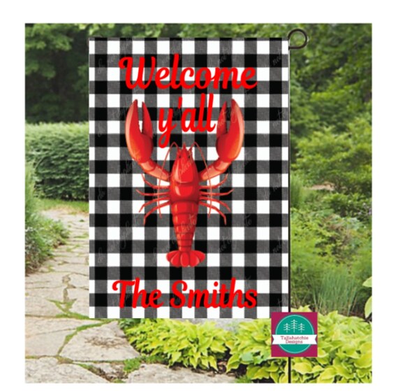 Crawfish Garden Flag Crawfish Boil Decorations Crayfish Vinyl