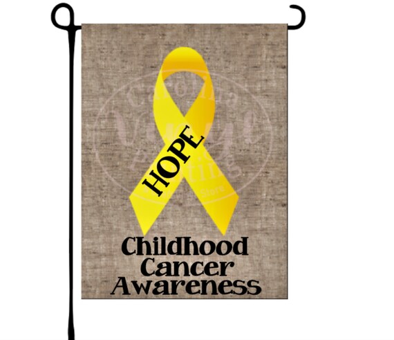 Childhood Cancer Flag, Vinyl Cancer Awareness Garden Flag ,September Childhood Cancer Awareness, Yellow Ribbon Awareness Flag, Cancer Ribbon Il_570xn
