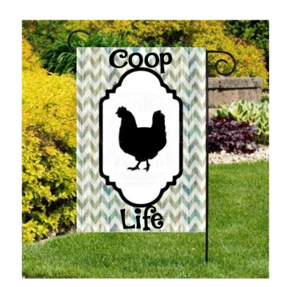 Chicken garden Flag, Rooster Welcome Flag , Chickens & Farm Flag, Farmhouse Style Yard Flag , Personalized Farm Flags, Coop Life Il_570xn