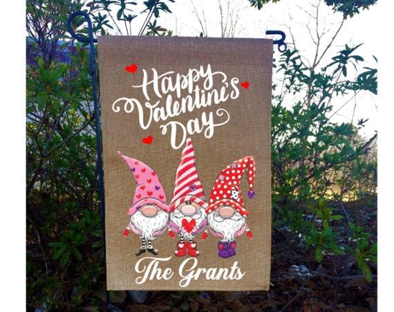 Valentine Garden Flag Gnome Garden Flag Happy Valentine S Day