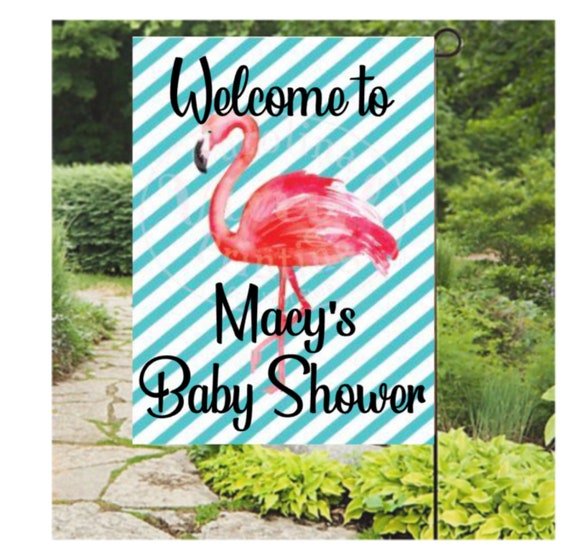 Flamingo Baby Shower Banner Flamingo Baby Flag Personalized Baby