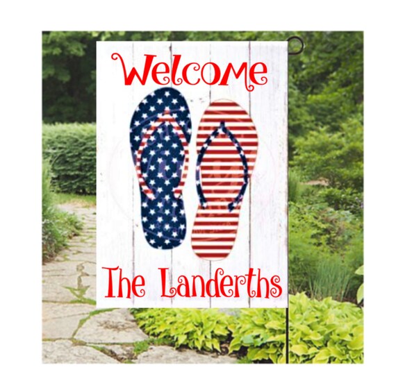 Welcome Flags Flip Flop Garden Flag Summer Flags Fourth Of July