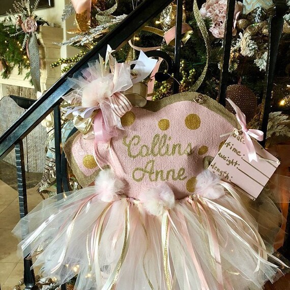 Baby Girl Tutu Door Hanger It S A Sign Pink And Gold Baby Girl Tutu Door Hanger It S A Sign Pink And Gold Shower Rose Nursery