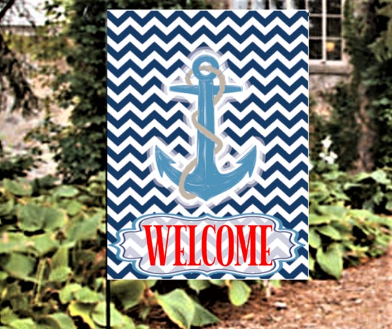 Anchor Flag Summer Garden Lake House Personalized - Personalized Nautical Garden Flags Anchor Flag Summer Garden Lake House Personalized - Personalized Nautical Garden Flags