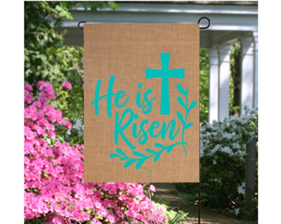 Easter Garden Flags He Is Risen Flag Cross Garden Flags Christ