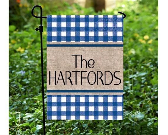 Personalized Plaid garden Flags, Buffalo Plaid Flags ,Spring Garden Flags, Welcome Flag ,Plaid VINYL Yard Flag, Blue Plaid, Red Plaid Il_570xn
