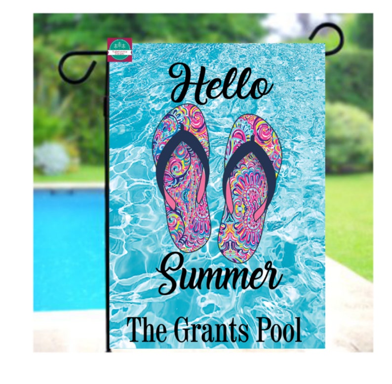 Pool Flags Pool Garden Flag Personalized Pool Flag Etsy