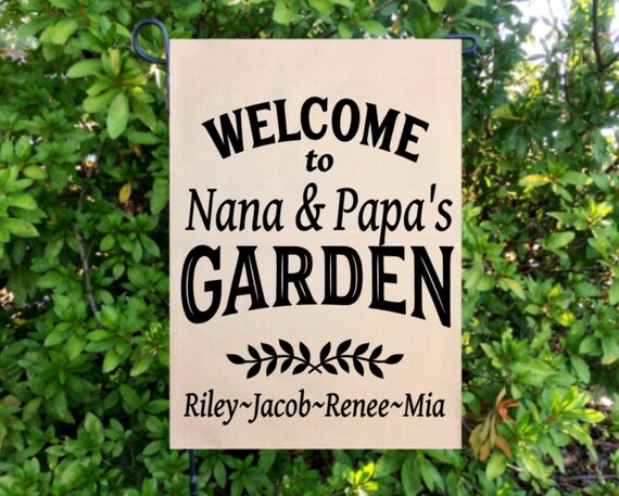 Welcome to Grandma's Garden Flag, Spring garden Flag, Mother's Day Flags, Grandchildren Name Flag, Gift For Grandma, Grandpa Flag Il_570xn