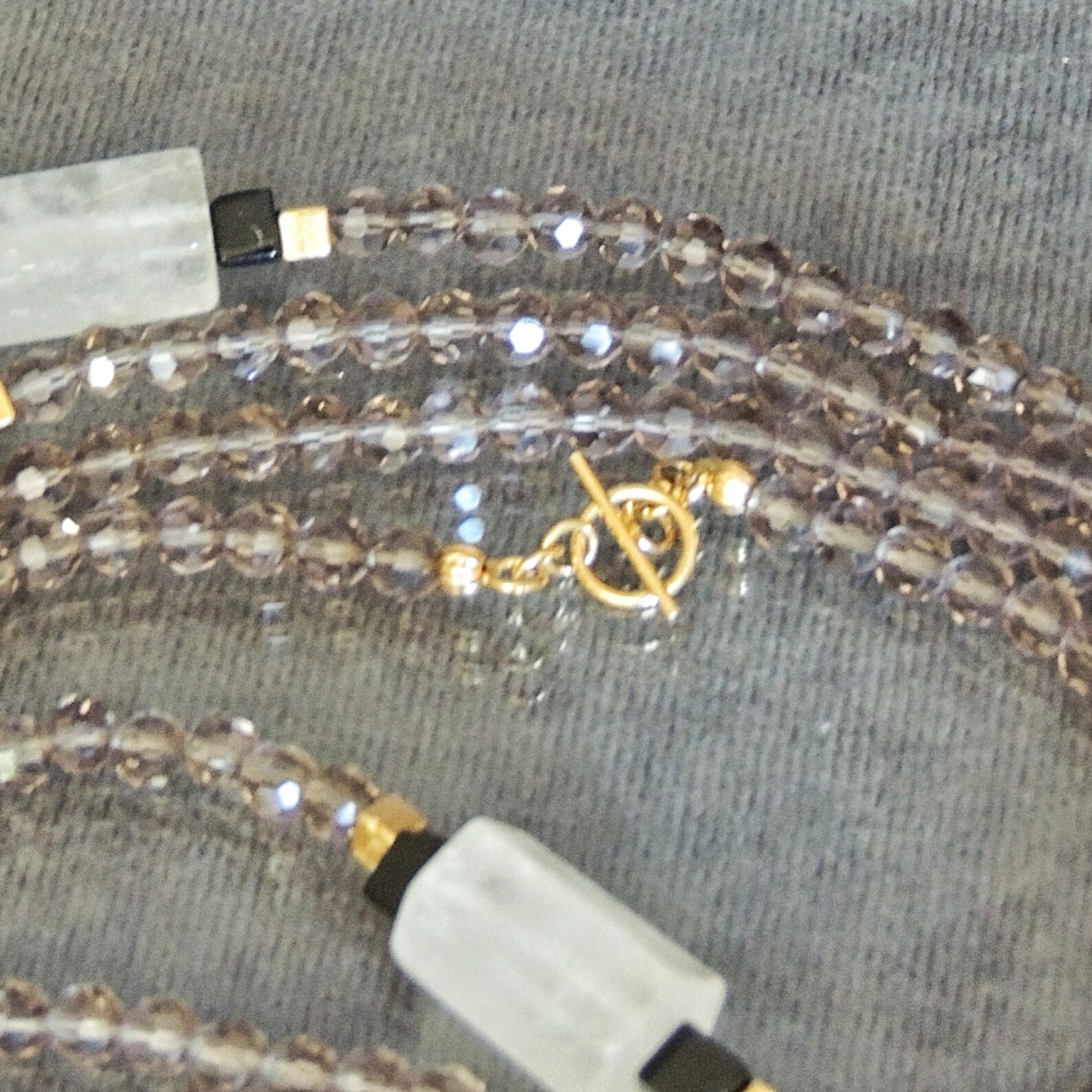 N0018 Sophisticated Rock Crystal Rope Necklace With Black and Etsy